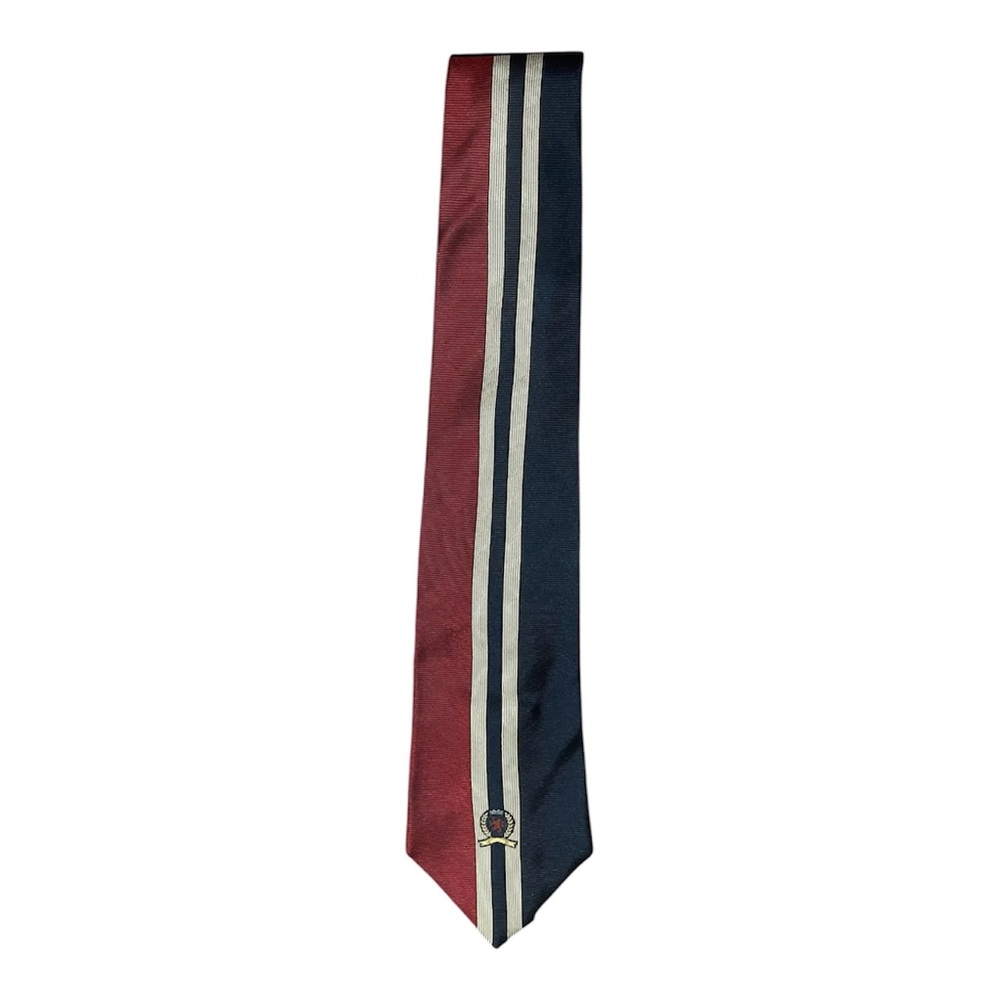 Tommy Hilfiger Red and Blue Striped Tie Classic Accessory